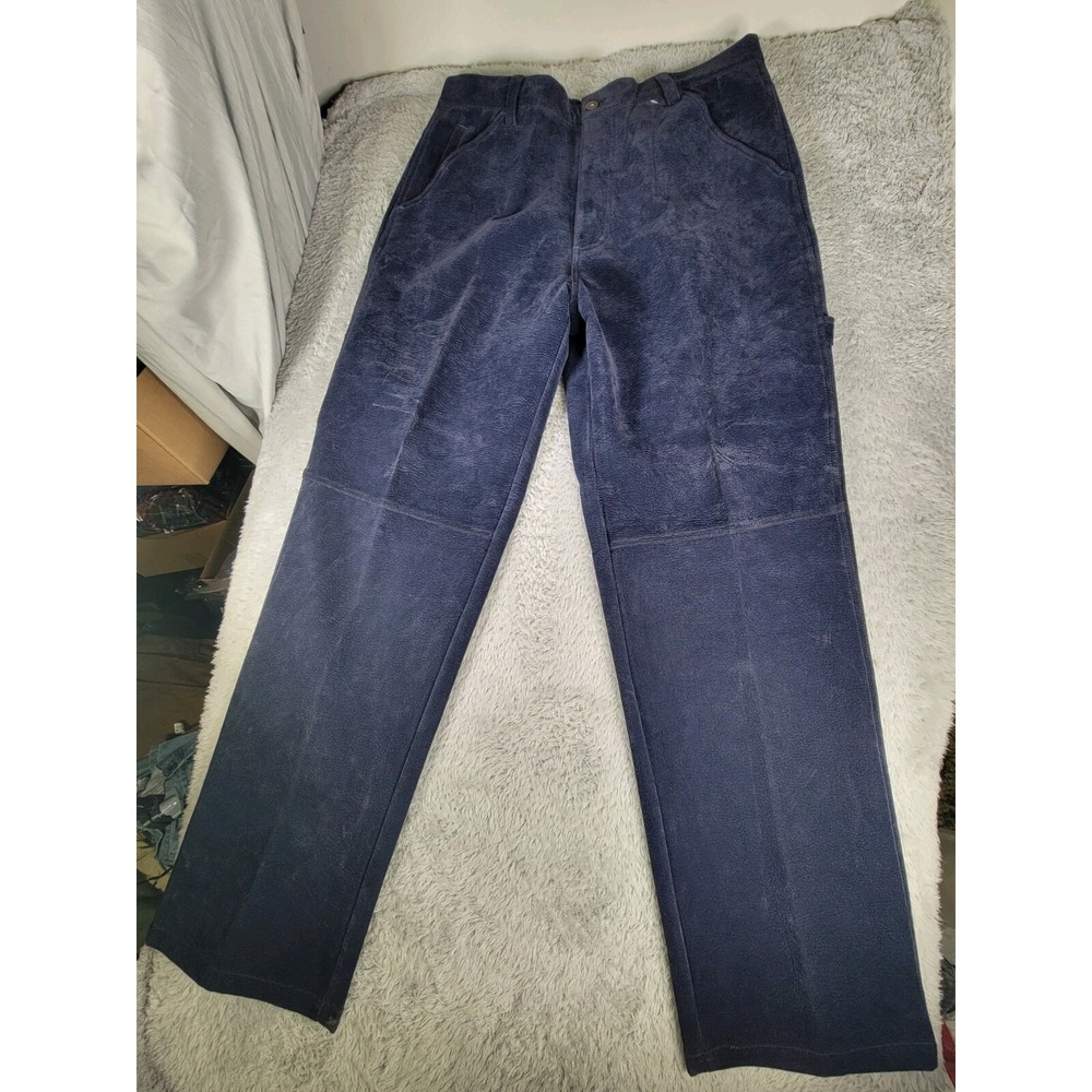 Koman Sportswear Pants Mens 36x34 Navy Blue Vintage Heavy Velour Carpenter Pants